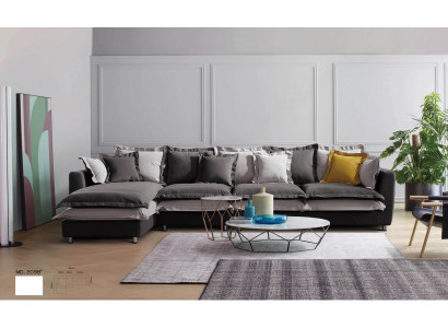 Eck Sofa Textil Sitz Polster Couch Garnitur Wohn Zimmer Landschaft Sofas
