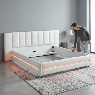 Leder Design Bett Doppel Luxus Ehe Modernes Hotel Gestell Schlaf Zimmer