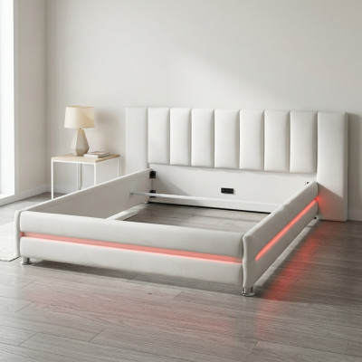 Leder Design Bett Doppel Luxus Ehe Modernes Hotel Gestell Schlaf Zimmer
