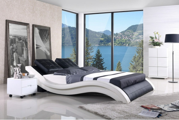 Design Betten Doppel Hotel Gestell Schlaf Zimmer Leder Luxus Modernes
