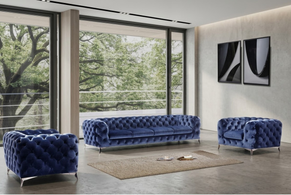 Sofa Chesterfield Couch Polster XXL Big Garnitur Textil 4+1+1 designer