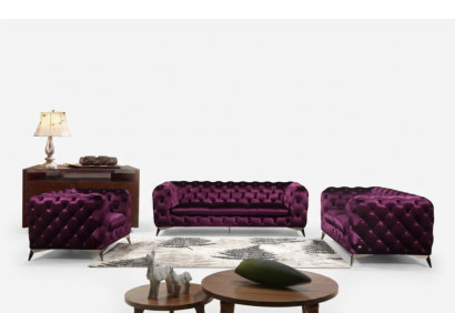 Sessel Couch Polster Designer Textil 1 Sitzer Couchen Polster Chesterfield Sitz