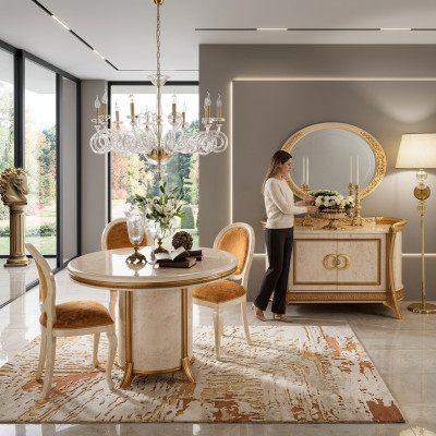 arredoclassic™ Luxus Klasse Möbel Esszimmer Rund Tisch Esstisch