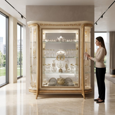 VITRINE Schrank Glasschrank Designer Möbel Barock Rokoko Deko Jugendstil