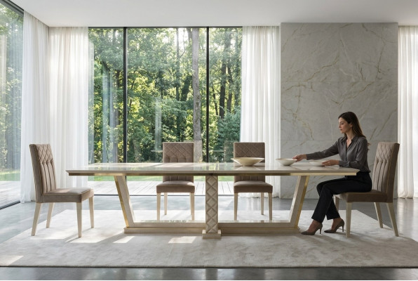 Esszimmer + 6 Stühle + Kommode Spiegel 2x Vitrine Esstisch 11tlg. Set Garnitur