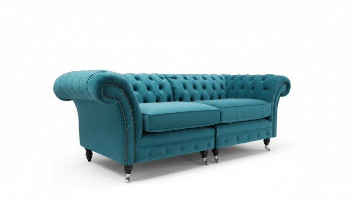 3 Sitzer 210cm Luxus Bank Sofa Couch Turkis Wohnzimmer Kanzlei Möbel Sofas Neu