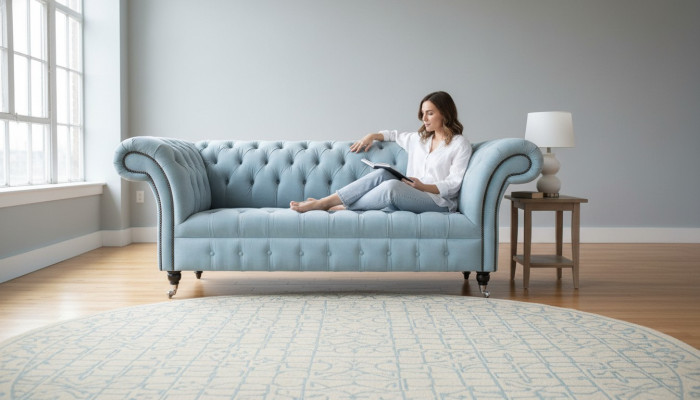 3 Sitzer Chesterfield Couch Sitz Textil Stoff Leder Couchen Sofas Sofa Polster