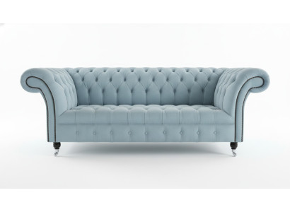 3 Sitzer Chesterfield Couch Sitz Textil Stoff Leder Couchen Sofas Sofa Polster