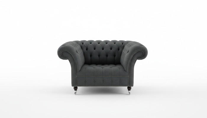 Chesterfield Design Sofa Sessel Couch Polster Luxus Textil Couchen 1 Sitzer #111