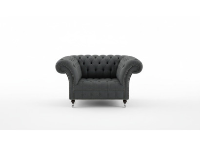 Chesterfield Design Sofa Sessel Couch Polster Luxus Textil Couchen 1 Sitzer #111