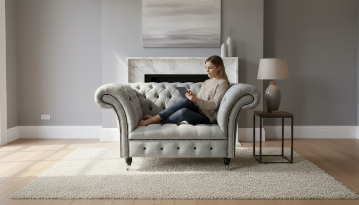 Sessel 1 Sitzer Polstersofas Klassische Chesterfield Stuhl der Premium Klasse