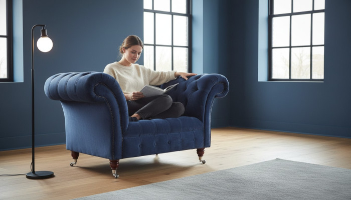 Sessel 1 Sitzer Sofa Polster Sofas Design Luxus Stoffsofas Chesterfield Textil