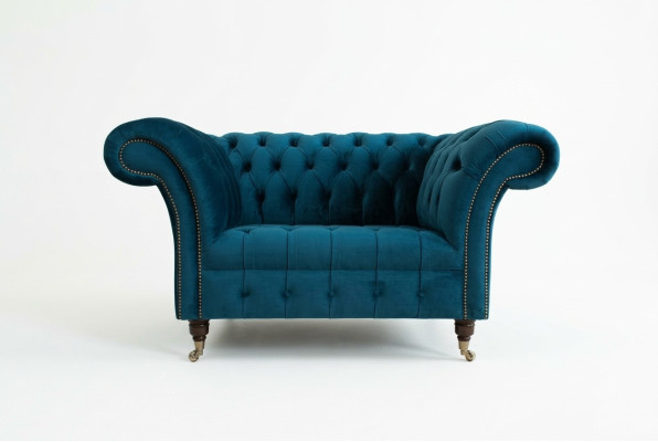 Chesterfield Sessel Fernseh Couch 1 Sitzer Sofa Textil Stoff Couchen Polster 131