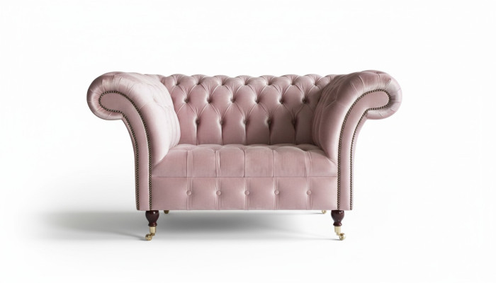 Chesterfield Design Sofa Sessel Couch Polster Luxus Textil Couchen 1 Sitzer #133