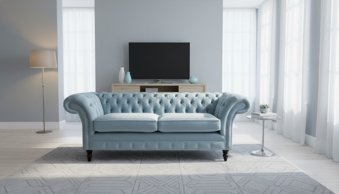 2 Sitzer Polstersofas Klassische Sofa Chesterfield Sofa der Premium Klasse Neu