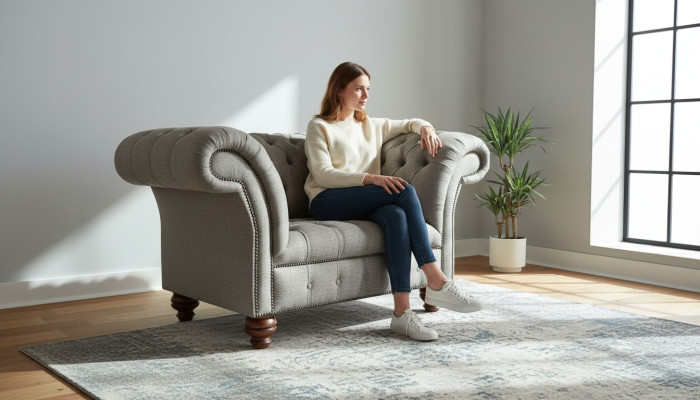 Exklusiver 1 Sitzer Sofa Sessel Relax Chesterfield Sofas Couchen Polster Textil