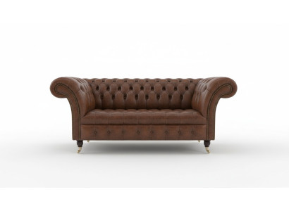 2 Sitzer Couch Chesterfield Leder Textil Polster Sofa Couchen Sofas Designer Neu