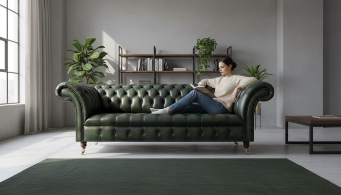 Ledersofa Sofa Couch Polster Garnitur 3 Sitzer Sofas Couchen Chesterfield Leder