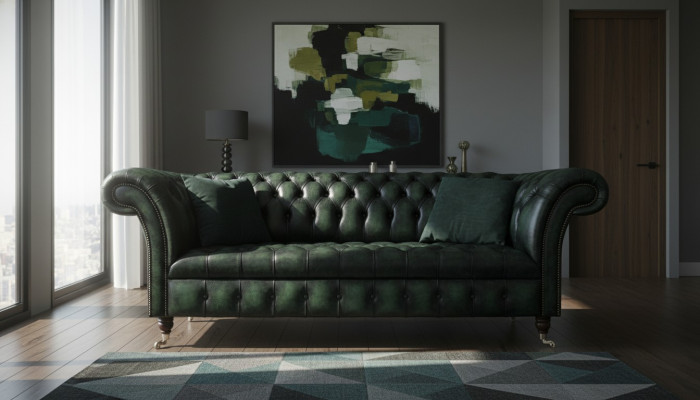 Ledersofa Sofa Couch Polster Garnitur 3 Sitzer Sofas Couchen Chesterfield Leder