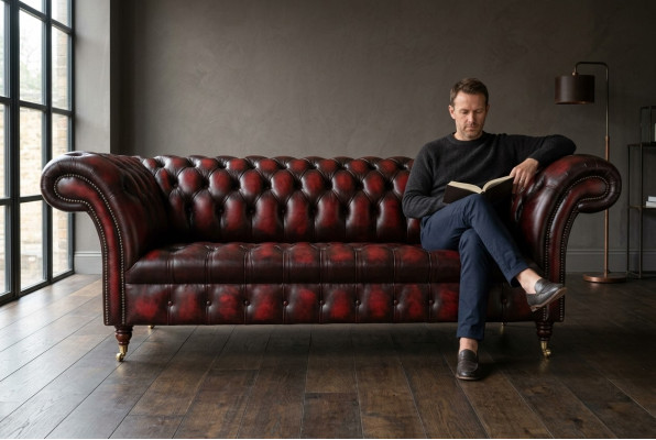 Ledersofa Sofa Couch Garnitur 3 Sitzer Sofas Couchen Chesterfield Leder Polster