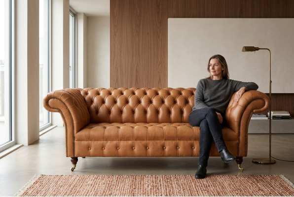 Ledersofa Sofa Couch 3 Sitzer Sofas Couchen Chesterfield Leder Polster Garnitur