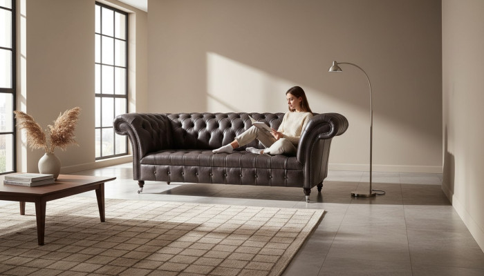 3 Sitzer Chesterfield Polster Sofas Design Luxus Couch Sofa Leder Couchen XXL