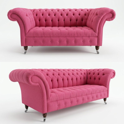 3+2 Sofagarnitur Chesterfield Textil Stoff Sofa Couchen Polster Set Garnituren