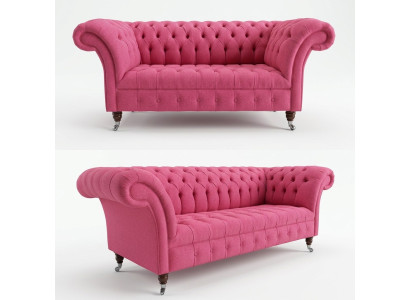 3+2 Sofagarnitur Chesterfield Textil Stoff Sofa Couchen Polster Set Garnituren