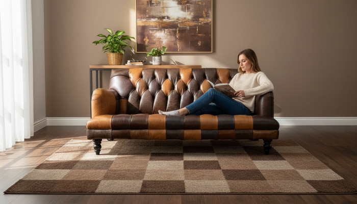 Ledersofa Sofa Couch Garnitur 3 Sitzer Sofas Couchen Chesterfield Leder Polster