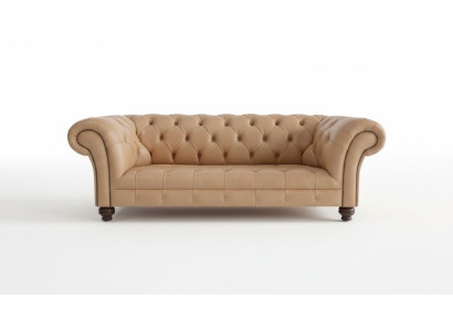 3 Sitzer Chesterfield Polster Sofas Design Luxus Couch Sofa Leder Couchen Braun