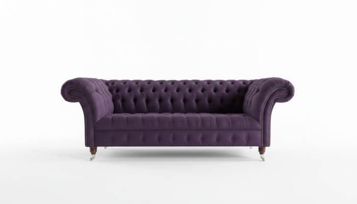 3 Sitzer Chesterfield Polster Sofas Design Luxus Couch Sofa Leder Couchen Lila