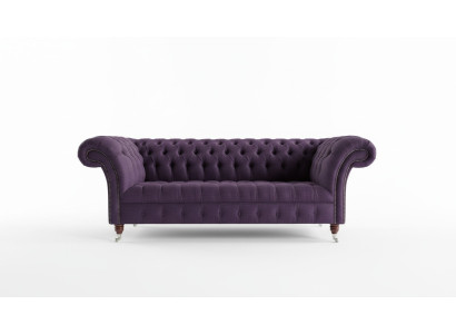 3 Sitzer Chesterfield Polster Sofas Design Luxus Couch Sofa Leder Couchen Lila