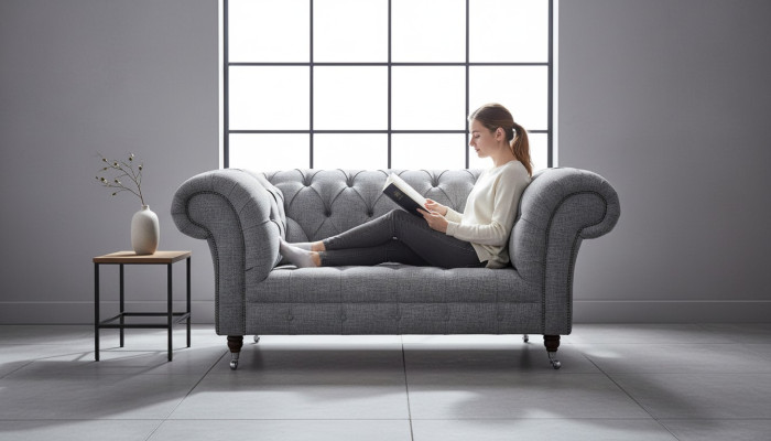 2 Sitzer Couch Chesterfield Leder Polster Sofa Couchen Sofas Designer Neu Textil