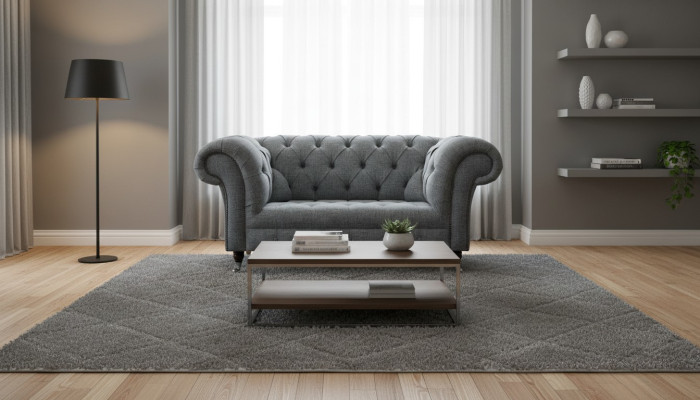 2 Sitzer Couch Chesterfield Leder Polster Sofa Couchen Sofas Designer Neu Textil