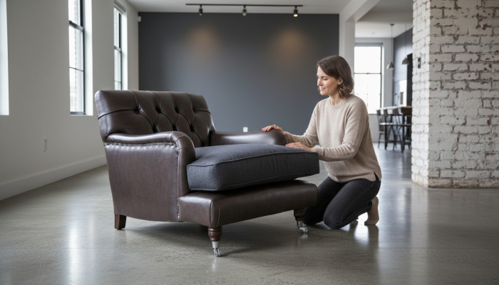 Lounge Club Sofa Sessel Couch Stuhl Fernseh Relax Leder Chesterfield Polster