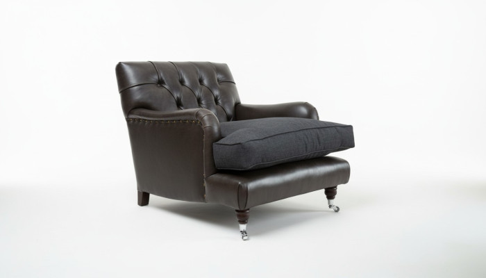 Lounge Club Sofa Sessel Couch Stuhl Fernseh Relax Leder Chesterfield Polster
