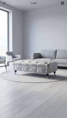 Chesterfield Textil Hocker XXL Big Fußhocker Polster Sofas Bank Luxus Stoff