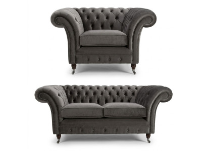 3+2+1 Sofagarnitur Chesterfield Polster Sofa Leder Sofas Couchen Textil Couch