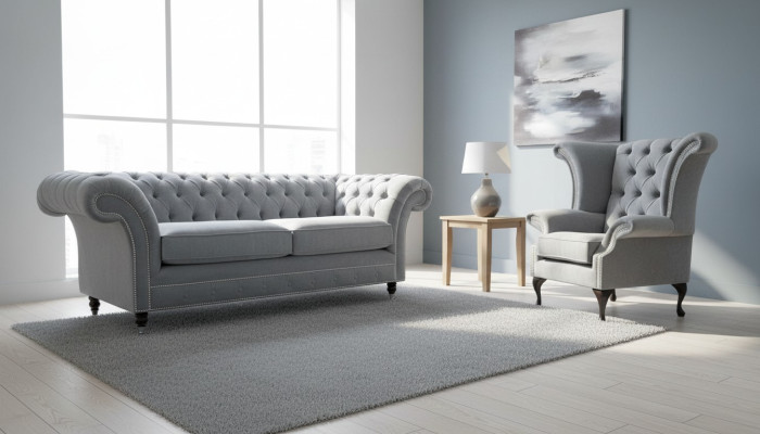 3+2 Sitzer + Ohrensessel Chesterfield Sofagarnitur Sofa Couch Polster Couchen