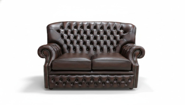 2 Sitzer Couch Polster Ohrensofa Chesterfield Leder Couchen Sofas Garnitur Neu