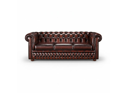 3 Sitzer Couch Polster Chesterfield Antik Braun Sofa Couchen Sitz Garnitur Neu