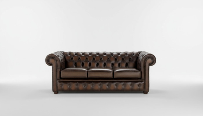 3 Sitzer Couch Polster Chesterfield  Sofa Couchen Sitz Garnitur Neu Antik Braun