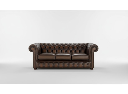 3 Sitzer Couch Polster Chesterfield  Sofa Couchen Sitz Garnitur Neu Antik Braun