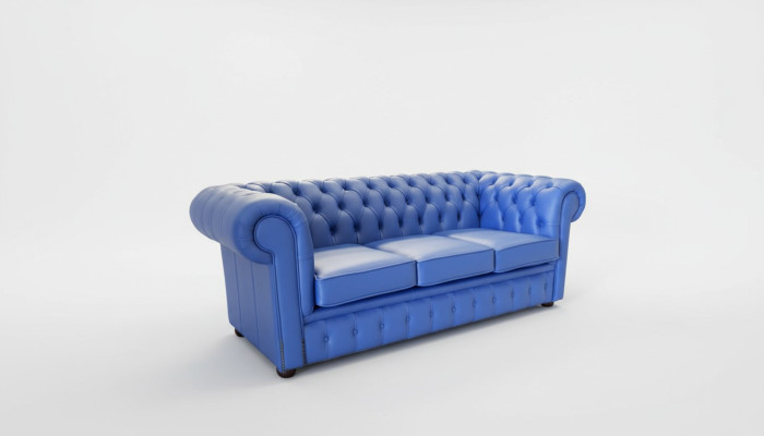 3 Sitzer Blaue Kunstleder Leder Couchen Sofa Polster Couchen Sofas Garnitur Neu