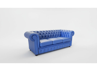 3 Sitzer Blaue Kunstleder Leder Couchen Sofa Polster Couchen Sofas Garnitur Neu