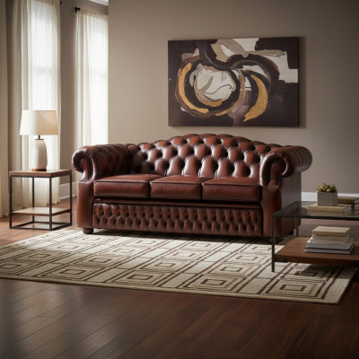 3 Sitzer Chesterfield Ledersofa Wohnzimmer Designer Couchen Polster Sofa Sofas