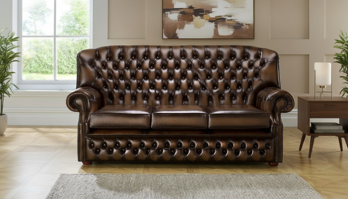 3 Sitzer Couch Polster Chesterfield Sofa Couchen Sitz Garnitur Neu Antik Braun