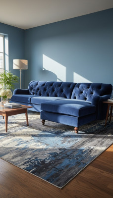 Ecksofa Sofa Couch Polster Blaue Chesterfield Eck Garnitur Couchen Sitz Textil