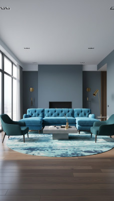 Ecksofa Textilpolstersofa Blau Integriertes Design Chesterfield-Sitze