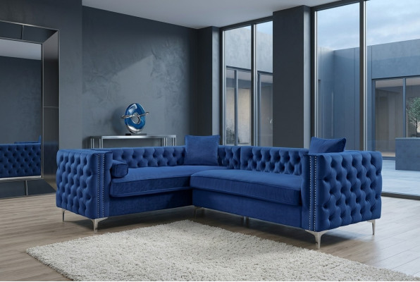 Ecksofa Chesterfield Textil Samt Polster Sofa Couch Sitz Eck Garnitur Stoff Neu